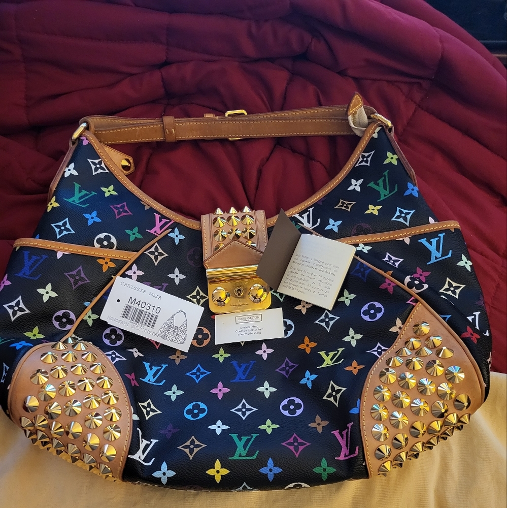 LOUIS VUITTON Chrissie MM Studs Shoulder Bag Monogram Multicolor M40310 V-5921